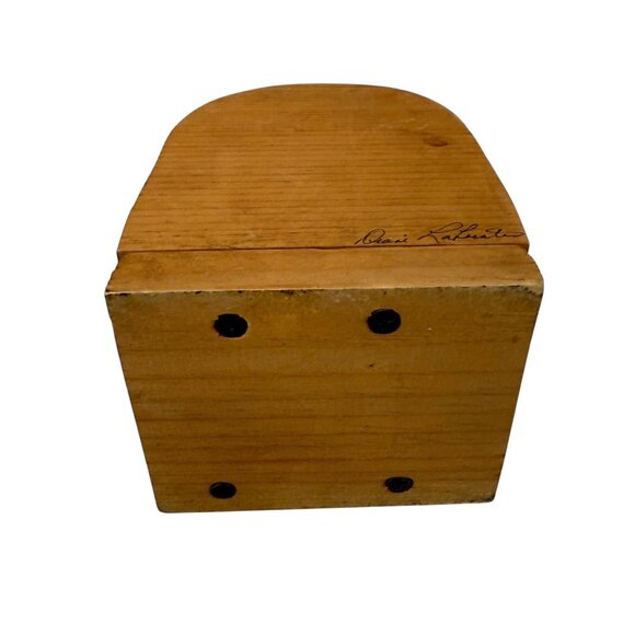 Wooden Napkin Holder Apple Handpainted Vintage Kitchen Decor Cottagecore Rustic - Picture 6 of 11